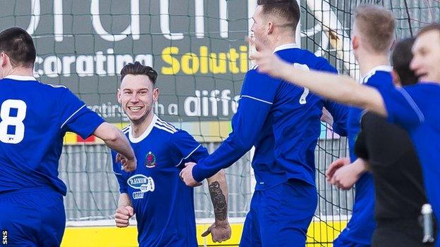 Cove Rangers' Mitch Megginson celebrates