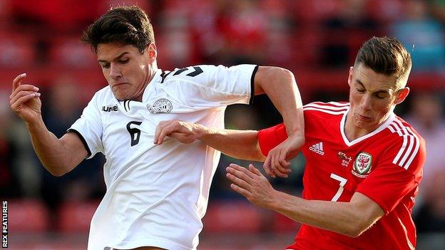 Wales' Harry Wilson in action against Denmark