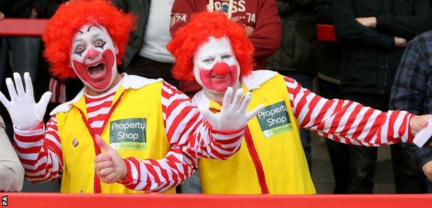 Accrington fans in fancy dress