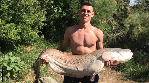 Manchester City's Phil Foden shared an image of his latest fishing catch on Instagram on Friday