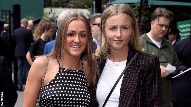 Georgia Stanway and Leah Williamson arrive at Wimbledon