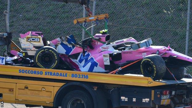 Lance Stroll's car is taken away