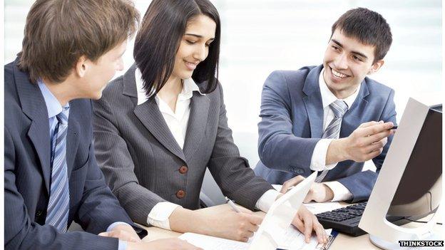 Young employees in meeting