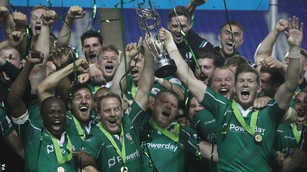 London Irish lift Championship trophy