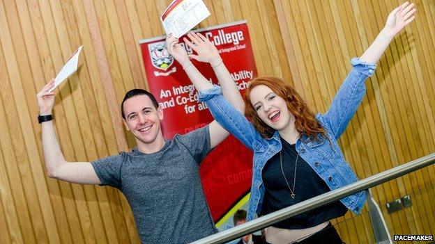 Lagan College students celebrate their A-level results