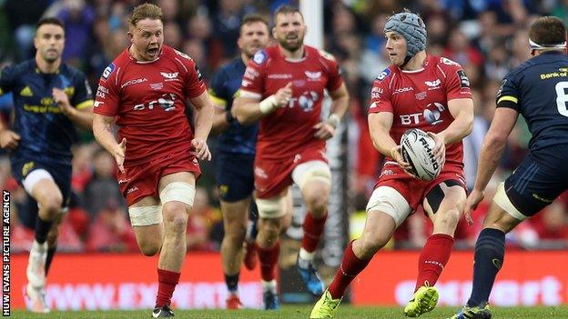 James Davies (L) and brother Jonathan, the Wales and Lions centre, helped Scarlets win the Pro12 title last season