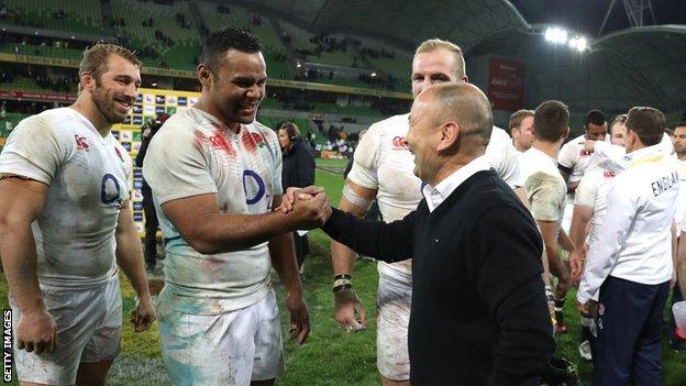 England head coach Eddie Jones and Billy Vunipola