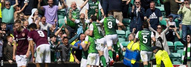 Christophe Berra's own goal looked like giving Hibs successive derby wins