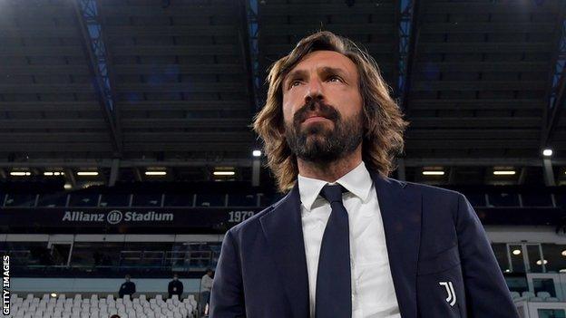 Juventus boss Andrea Pirlo during Sunday's home defeat by AC Milan