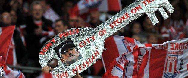 Fans with a 'Tony Pulis the messiah' key