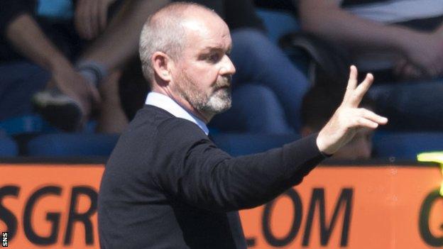 Steve Clarke in the Kilmarnock technical area