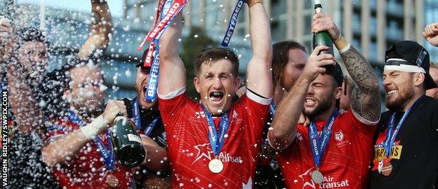 Toronto Wolfpack celebrate promotion