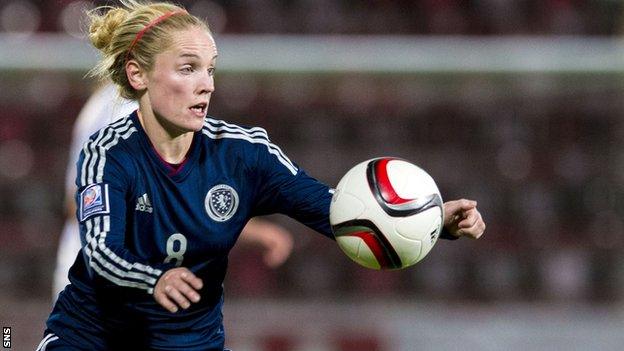 Kim Little scored a hat-trick for Scotland in Slovenia