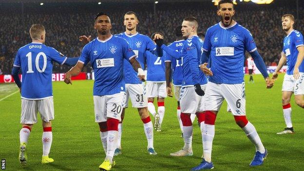 Rangers earned a 2-2 draw to go top of their Europa League group