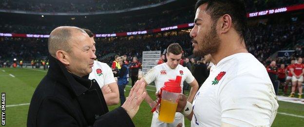 Manu Tuilagi and Eddie Jones