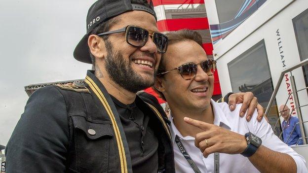 Dani Alves and Felipe Massa