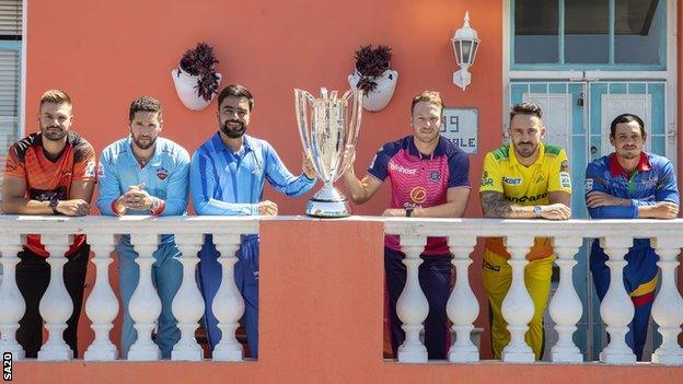 The six captains of the SA20 teams