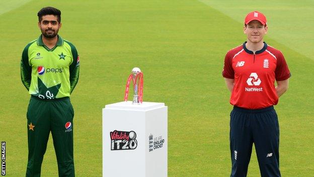 Babar Azam (left) and Eoin Morgan