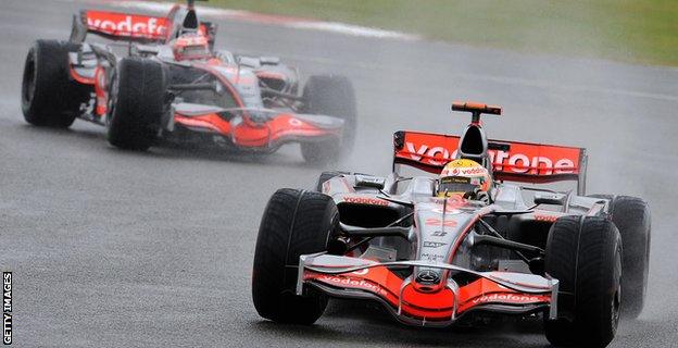 Lewis Hamilton during the 2008 British Grand Prix