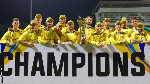 Australia with the T20 series trophy