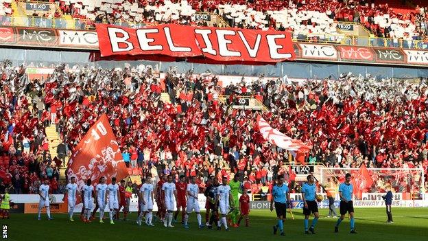 Aberdeen fans were out in number for the visit of