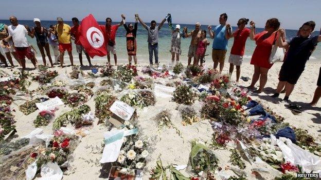 Memorial on beach in Sousse