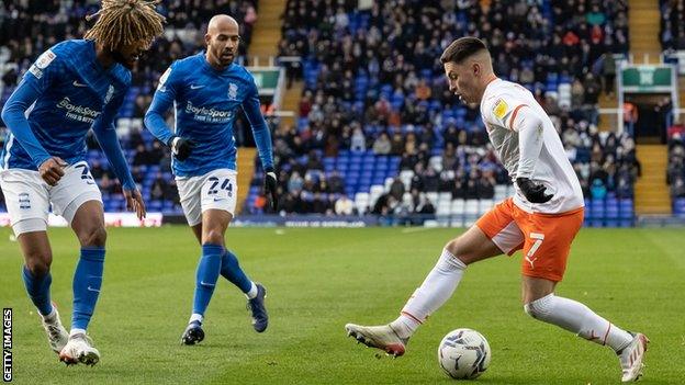 Portsmouth have signed striker Owen Dale on season-long loan from Blackpool