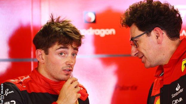 Charles Leclerc and Mattia Binotto