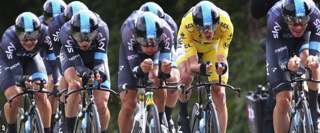 Team Sky in Sunday's team time trial