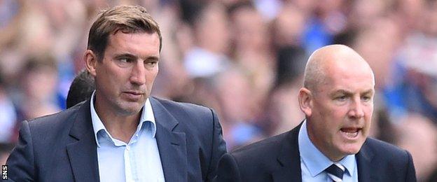 Hibernian manager Alan Stubbs and Rangers counterpart Mark Warburton