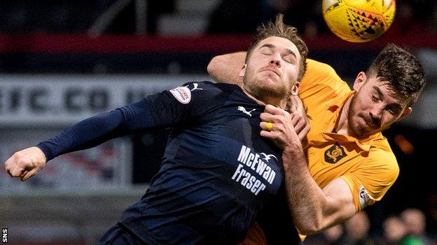 Declan Gallagher, right, has appeared in every one of Livingston's Premiership games this term