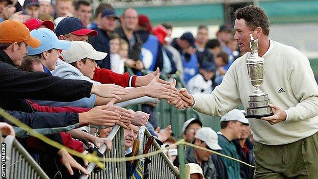 Todd Hamilton with the Claret Jug in 2004