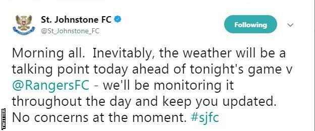 A tweet by St Johnstone