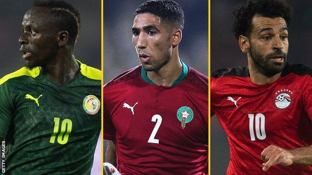 Sadio Mane, Achraf Hakimi and Mohamed Salah