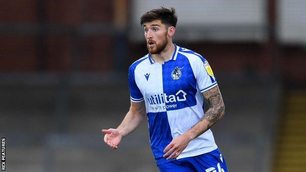 Jack Baldwin playing for Bristol Rovers