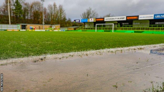 Forest Green Rovers pitch waterlogged