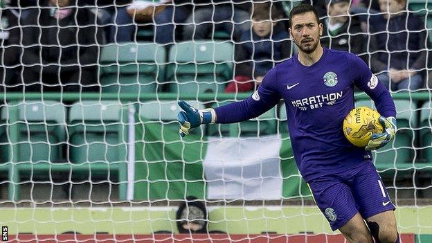 Hibernian goalkeeper Ofir Marciano