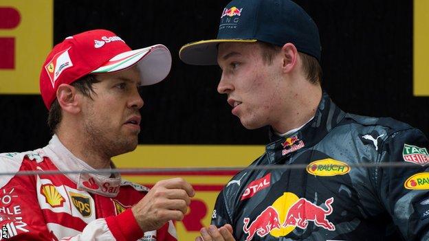 Sebastian Vettel and Daniil Kvyat