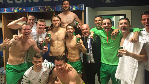 Ireland forward Jon Walters tweeted this post-match celebration picture