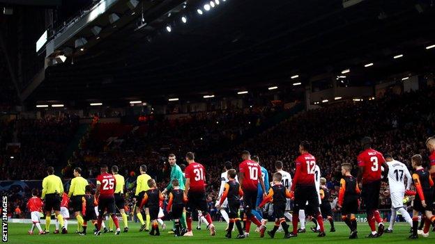 Manchester United's Champions League kick-off with Valencia at Old Trafford was