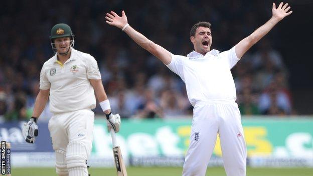 Australia all-rounder Shane Watson (left) and England bowler James Anderson