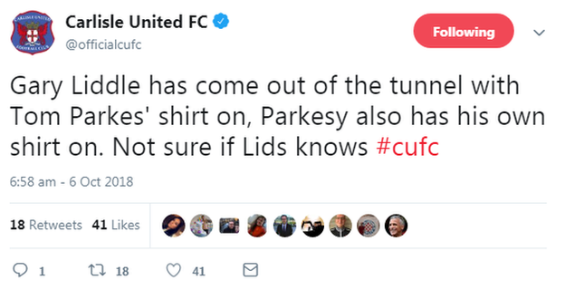 Carlisle United tweet.
