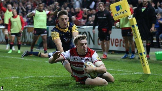 Ollie Thorley's second try also came in the left corner at Kingsholm