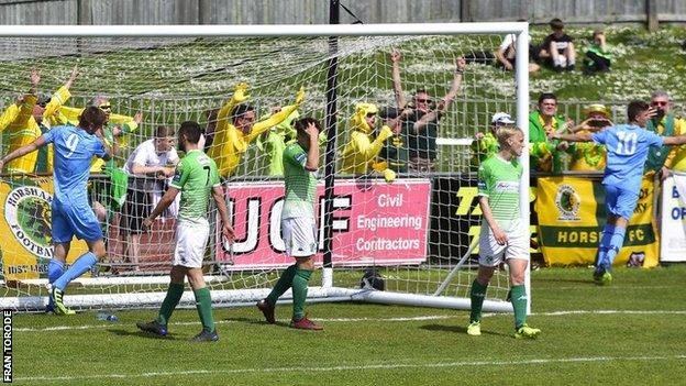 Guernsey FC concede a goal