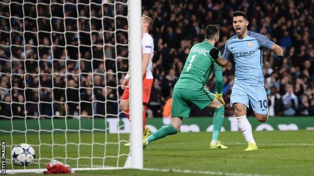 Sergio Aguero ended a run of seven games without a goal with his brace