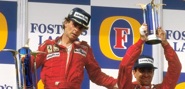 Gerhard Berger celebrates