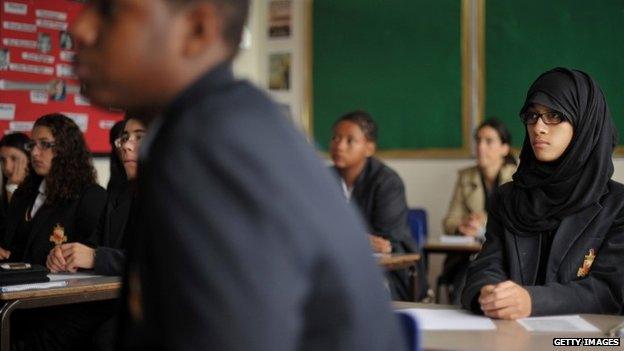 Pupils at the Burlington Danes Academy in west London