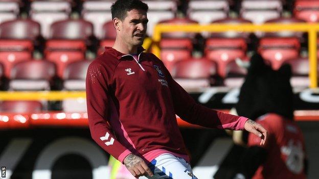 Kyle Lafferty was on the bench for Kilmarnock in Saturday's Scottish Premiership game at Aberdeen