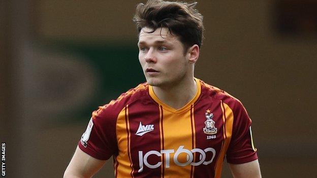 Connor Wood in action for Bradford City