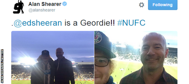 Alan Shearer and Ed Sheeran